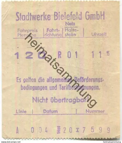 Deutschland - Stadtwerke Bielefeld GmbH - Fahrschein