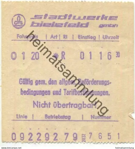 Deutschland - Stadtwerke Bielefeld GmbH - Fahrschein