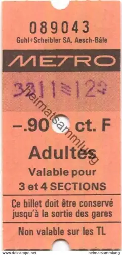 Schweiz - Chemin de fer Lausanne-Ouchy - Fahrschein - Non valable sur les TL