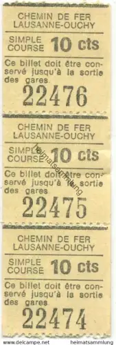Schweiz - Chemin de fer Lausanne-Ouchy - Fahrschein