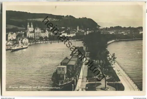 Bregenz - Hafenmole - Drahtschmidt-Anlagen - Foto-Ansichtskarte - Verlag Wagner'sche Buchhandlung - gel. 1927