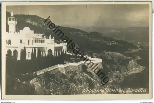 Schloss am Meer bei Livadia - Foto-Ansichtskarte