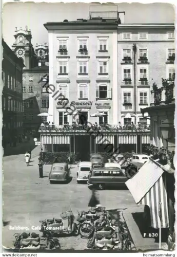 Salzburg - Cafe Tomaselli - Foto-Ansichtskarte - Makart-Verlag Salzburg - gel. 1960