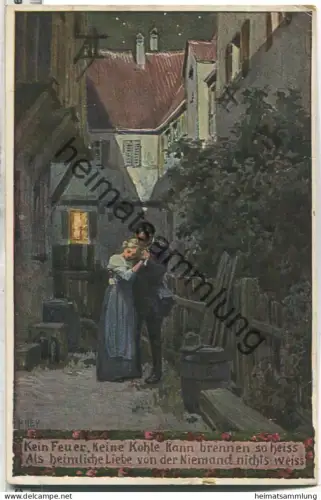 Paul Hey - Volksliederkarte Nr. 42 - Kein Feuer keine Kohle - Verein für das Deutschtum im Ausland Berlin - Feldpost