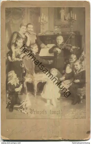 Prinzess Tanzt! 1894 - Kaiser Wilhelm II. mit Familie - Kabinettphoto 10cm x 16cm - Verlag Arthur Jünger Berlin