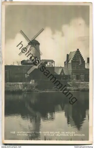 Antwerpen 1930 - Windmühle - Officieele Postkaart Wereldtentoonstelling Antwerpen 1930