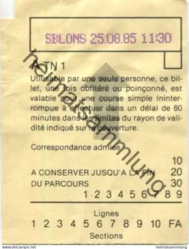 Schweiz - TN Transports Publics Neuchâtelois SA - Fahrschein