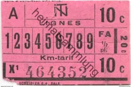 Schweiz - TN Transports Publics Neuchâtelois SA - Fahrschein