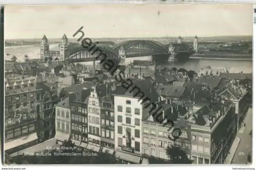 Köln - Blick auf die Hohenzollern-Brücke - Foto-Ansichtskarte - Verlag Trinks & Co. GmbH Leipzig