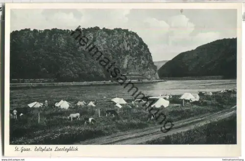 St. Goar - Zeltplatz - Loreleyblick - Cramers Kunstanstalt Dortmund 50er Jahre