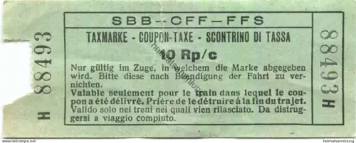 Schweiz - SBB CFF FFS - Taxmarke 10Rp.
