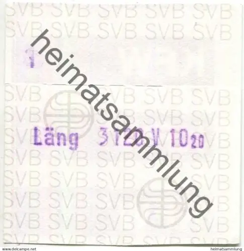 Schweiz - SVB Städtische Verkehrsbetriebe Bern - Fahrschein