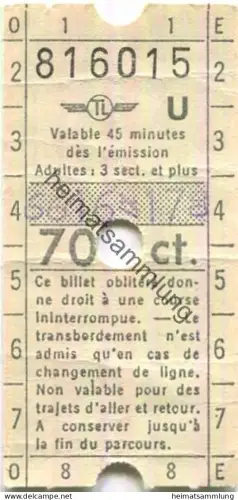 Schweiz - TL Lausanne - Fahrschein