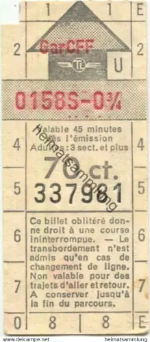 Schweiz - TL Lausanne - Fahrschein