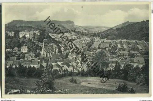 Stolberg - Blick von der Lutherbuche - Verlag Carl Mittag Gernrode 30er Jahre