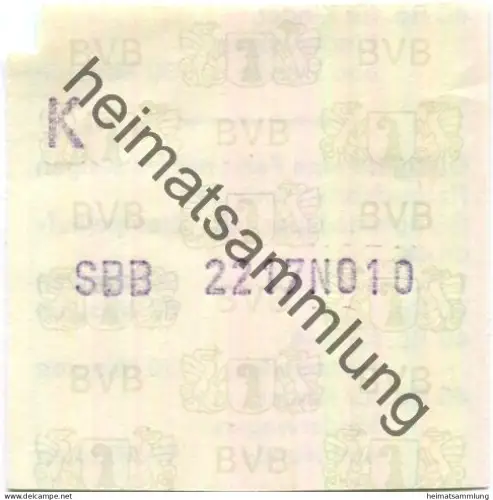 Schweiz - BVB Basel - Billet - Fahrschein