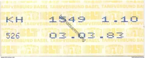 Schweiz - BLT Tarifverbund Basel - Fahrkarte 1983