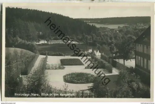 Braunlage - Blick in den Kurgarten - Foto-Ansichtskarte - Verlag Hans Rudolphi Braunlage 30er Jahre