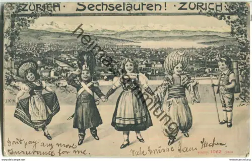 Zürich - Sechseläuten - signiert J. K-K - Verlag Monopol Zürich - gel. 1907