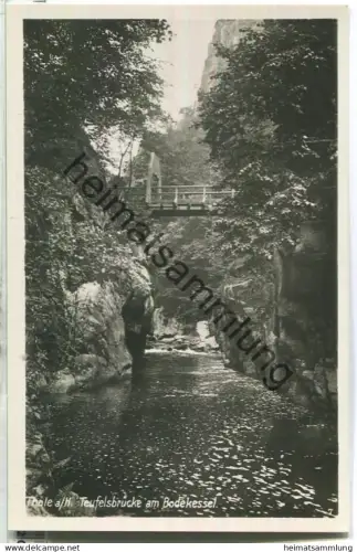 Thale - Teufelsbrücke am Bodekessel - Foto-Ansichtskarte - Verlag Franz Lohse Thale