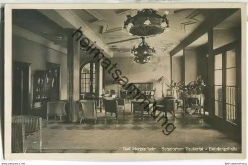 Bad Mergentheim - Sanatorium Taubertal - Empfangshalle - Foto-Ansichtskarte - Fotohaus Löhr Bad Mergentheim - gel. 1936