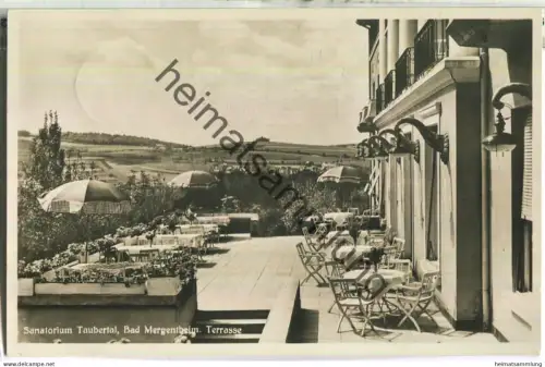 Bad Mergentheim - Sanatorium Taubertal - Terrasse - Foto-Ansichtskarte - Fotohaus Löhr Bad Mergentheim - gel. 1936