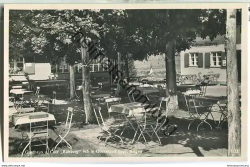 Oberstdorf - Gasthaus und Cafe Kühberg - Garten - Foto-Ansichtskarte 30er Jahre