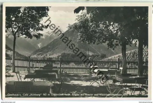 Oberstdorf - Gasthaus und Cafe Kühberg - Foto-Ansichtskarte - gel. 1933