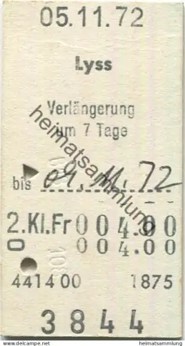 Schweiz - Lyss - Verlängerung um 7 Tage 1972