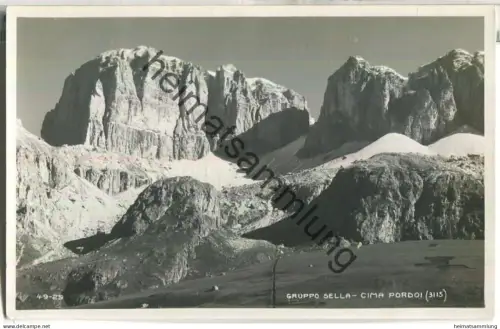 Cima Pordoi- Foto-Ansichtskarte - Verlag Ghedina Cortina d' Ampezzo 30er Jahre
