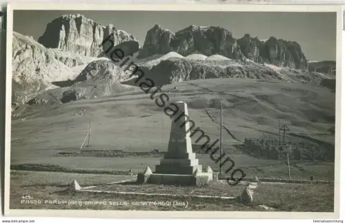 Passo Pordoi - Gruppo Sella - Cima Pordoi- Foto-Ansichtskarte - Verlag G. Ghedina Cortina d' Ampezzo 30er Jahre