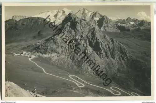 Passo Pordoi verso Marmolata- Foto-Ansichtskarte - Editore Leo Baehrendt Merano 1929