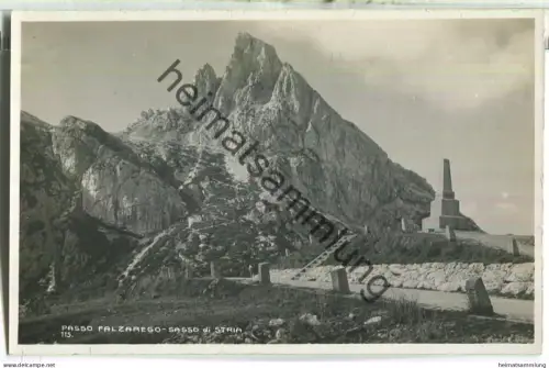 Passo Falzarego - Sasso di Stria - Foto-Ansichtskarte - Editore G. Ghedina Cortina d' Ampezzo 30er Jahre