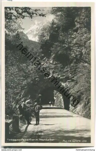 Ramsauer Felsentor mit Hochkalter - Foto-Ansichtskarte - Verlag F. G. Zeitz Königssee 30er Jahre