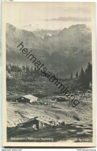 Gotzenalm mit Hochkönig - Foto-Ansichtskarte - Verlag Hans Huber München 30er Jahre