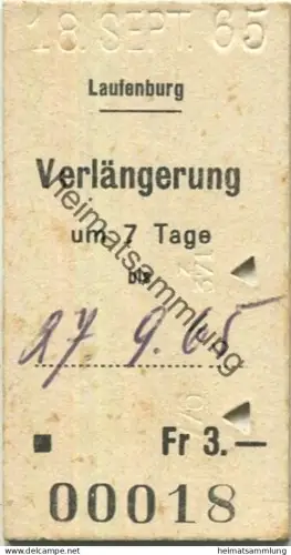 Schweiz - Laufenburg - Verlängerung um 7 Tage 1965