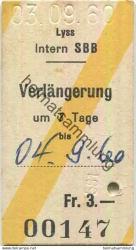 Schweiz - Lyss - Verlängerung um 7 Tage 1960