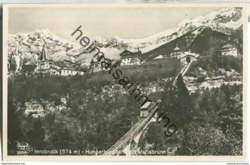 Innsbruck - Hungerburgbahn mit Mariabrunn - Foto-Ansichtskarte - Verlag Stengel 30er Jahre