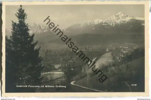 Innsbruck - Panorama mit Greilweg - Foto-AK - Tirolerkunstverlag Innsbruck