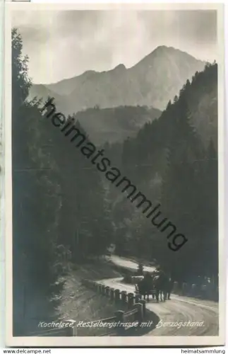 Kochelsee - Kesselbergstrasse mit Herzogstand - Pferdewagen - Foto-Ansichtskarte - Verlag Ottmar Zieher München