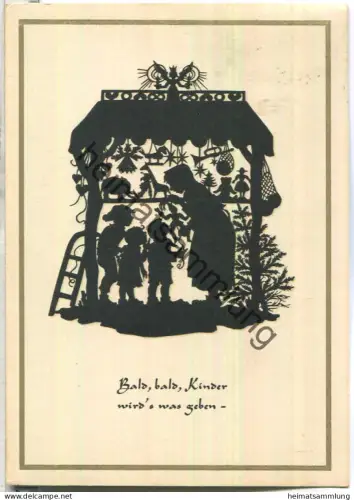 Weihnachten - Scherenschnitt von Elisabeth Emmler - Nattermüller-Verlag Hann. Münden - gel. 1957