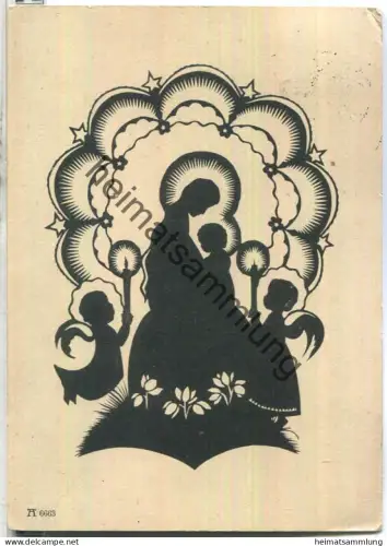 Weihnachten - Scherenschnitt Dorothee Brockmann - Verlag F. A. Ackermann München - gel. 1931