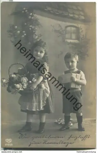 Kinder mit Blumen - Verlag EAS 4727/2 - gel. 1919