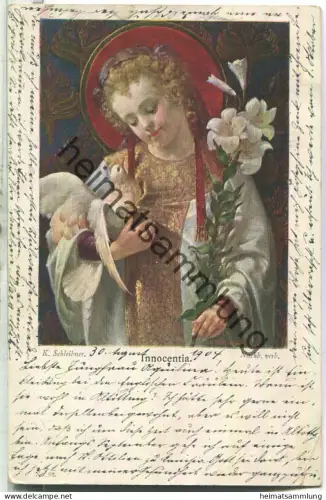 Innocentia - signiert K. Schleibner - Verlag Gesellschaft für christliche Kunst GmbH München - gel. 1904
