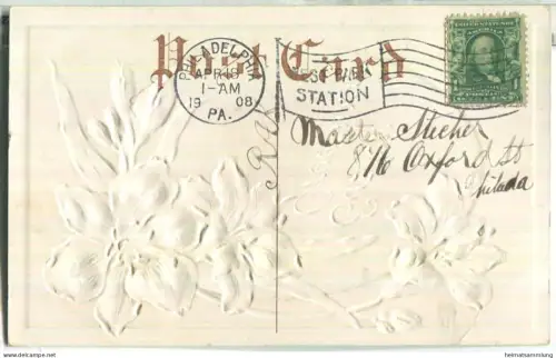 Easter Greetings - Prägedruck - gel. 1908