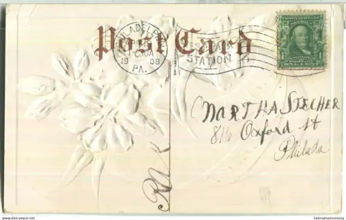 Easter Greetings - Prägedruck - gel. 1908