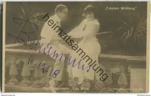 Karl Beckersachs - Original Autogramm 1918 - Lisa Weise - Verlag Hermann Leiser Berlin
