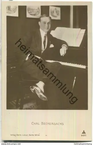 Carl Beckersachs - Verlag Hermann Leiser Berlin 9107 - Rückseite beschrieben 1918