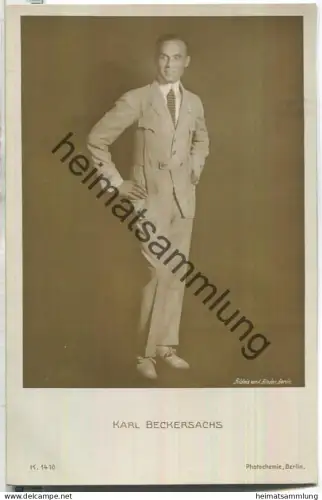 Carl Beckersachs - Verlag Photochemie Berlin K.1410 Berlin - Rückseite beschrieben 1918