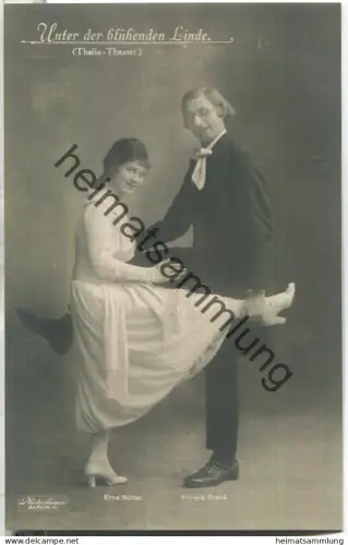 Arnold Rieck - Erna Nitter - Thalia-Theater Berlin - Verlag Photochemie Berlin - Rückseite beschrieben
